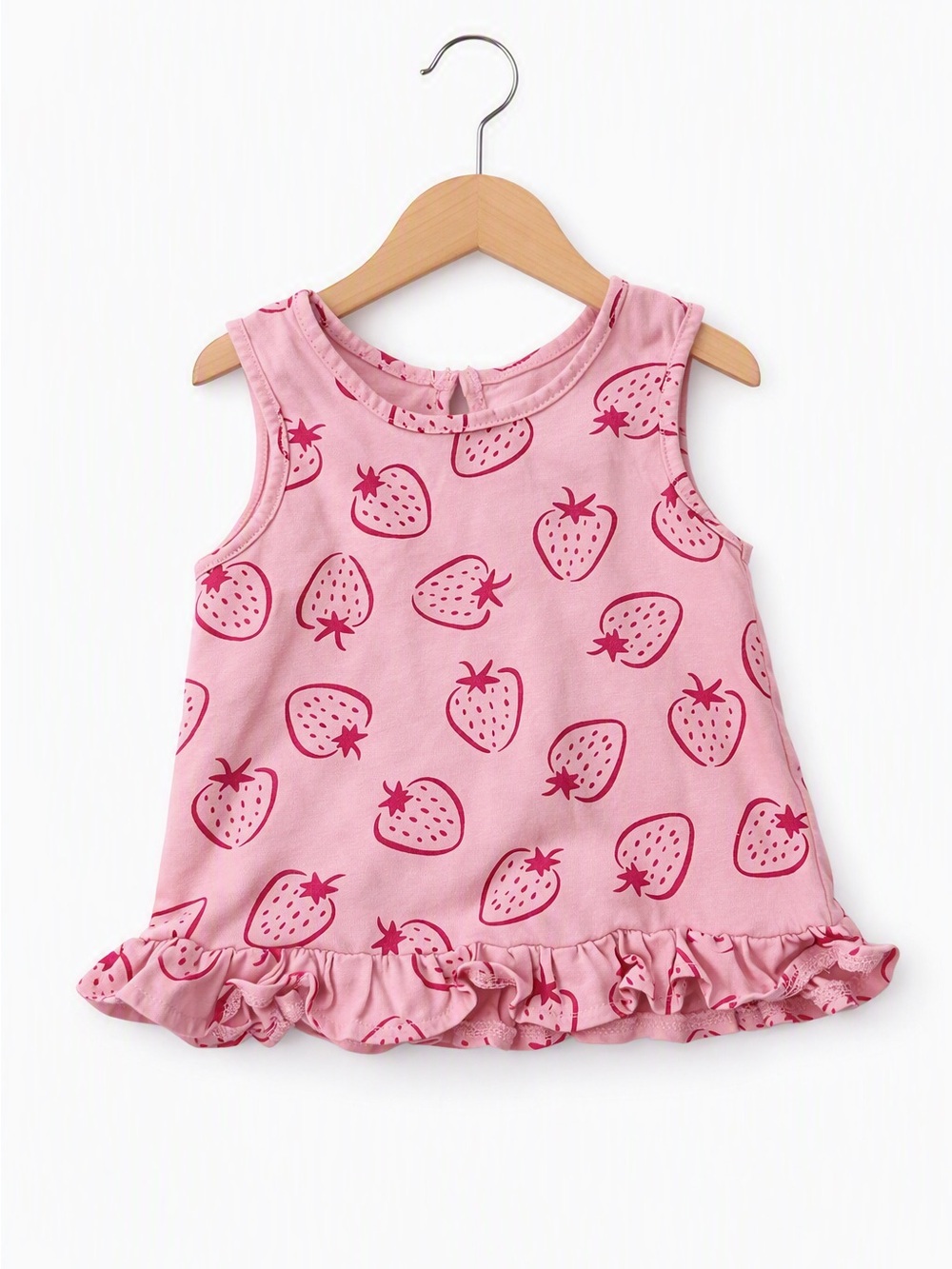 10/$15 George Pink Strawberry Ruffle Tank Top